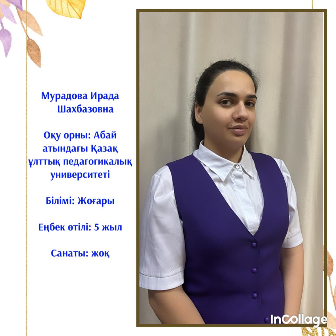 Мурадова Ирада Шахбазовна